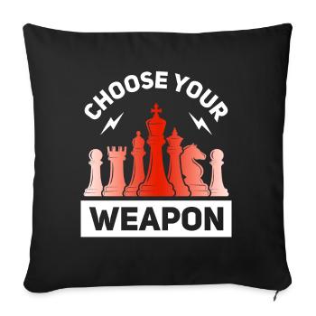 Chess Chess Player Tournament for Clever Minds - Sofa pillowcase 17,3'' x 17,3'' (45 x 45 cm) - black - Front