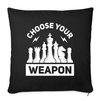 Chess Chess Player Tournament for Clever Minds - Sofa pillowcase 17,3'' x 17,3'' (45 x 45 cm) - black - Front