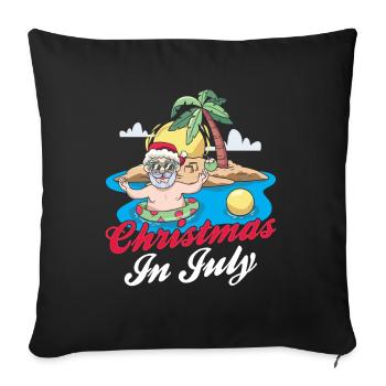 Weihnachten Im Juli Christmas In July Santa Humor - Sofa pillowcase 17,3'' x 17,3'' (45 x 45 cm) - black - Front