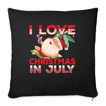 I love Christmas in July Christmas in July - Sofa pillowcase 17,3'' x 17,3'' (45 x 45 cm) - black - Front
