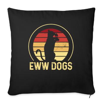 yuck dogs lover cats cat cute pet - Sofa pillowcase 17,3'' x 17,3'' (45 x 45 cm) - black - Front