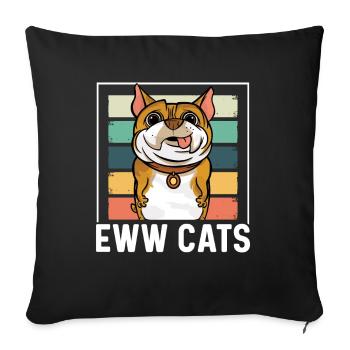 Yuck cat dit animal lover puppy dog - Housse de coussin décorative 45 x 45 cm - noir - Devant