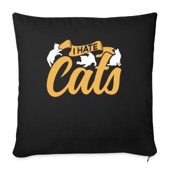 Je déteste Cat Lover Dog Animal Puppy - Housse de coussin décorative 45 x 45 cm - noir - Devant