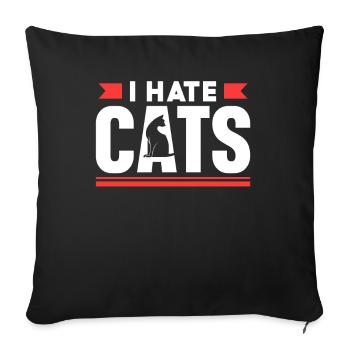Je déteste l’amoureux des chats chiot chien animal - Housse de coussin décorative 45 x 45 cm - noir - Devant