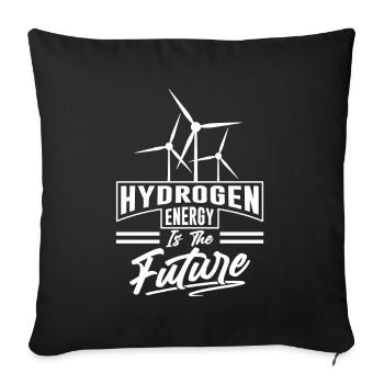 Hydrogen is the future Element Hydrogen - Sofa pillowcase 17,3'' x 17,3'' (45 x 45 cm) - black - Front