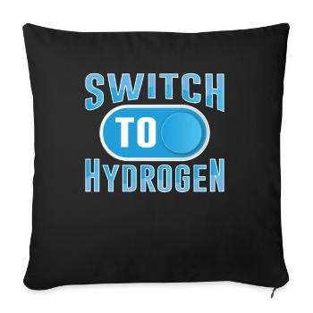 Switch to hydrogen element energy hydrogen - Sofa pillowcase 17,3'' x 17,3'' (45 x 45 cm) - black - Front
