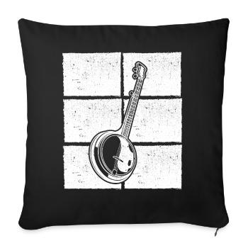 Banjo Banjo player Banjoist - Sofa pillowcase 17,3'' x 17,3'' (45 x 45 cm) - black - Front