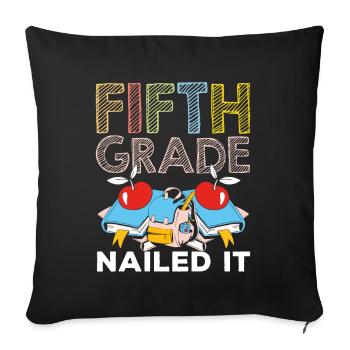 5 Class Completed School Fifth Grader Fifth - Sofa pillowcase 17,3'' x 17,3'' (45 x 45 cm) - black - Front