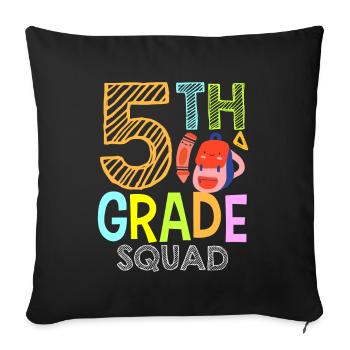 Équipe de 5 classes École de cinquième année - Housse de coussin décorative 45 x 45 cm - noir - Devant
