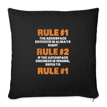 Space Engineer Aeronautical Engineer Gift - Sofa pillowcase 17,3'' x 17,3'' (45 x 45 cm) - black - Front