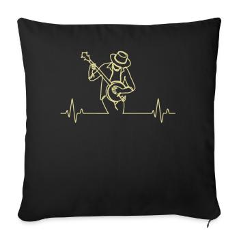 Banjo Banjo player Banjoist - Sofa pillowcase 17,3'' x 17,3'' (45 x 45 cm) - black - Front