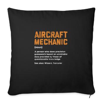 Flugzeugmechaniker Luftfahrt Flugzeug Geschenk - Sofakissenbezug 45 x 45 cm - Schwarz - Vorne