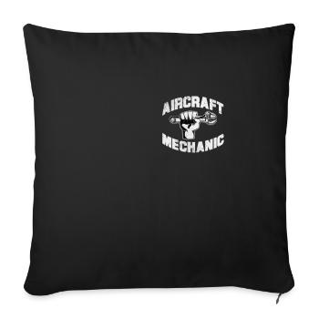 Flugzeugmechaniker Luftfahrt Flugzeug Geschenk - Sofakissenbezug 45 x 45 cm - Schwarz - Vorne