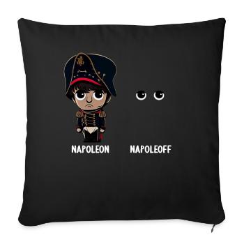 Napoleon Napoleoff Merry Napoleon Bonaparte - Sofa pillowcase 17,3'' x 17,3'' (45 x 45 cm) - black - Front
