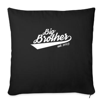 Schwangerschaft Grosser Bruder Schwanger Geschenk - Sofakissenbezug 45 x 45 cm - Schwarz - Vorne