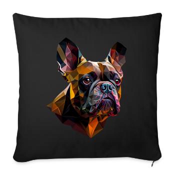 French Bulldog Frenchie Französische Bulldogge - Sofa pillowcase 17,3'' x 17,3'' (45 x 45 cm) - black - Front
