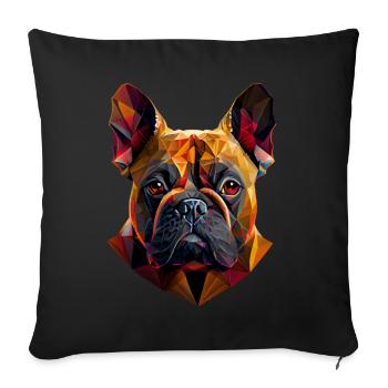 French Bulldog Frenchie Französische Bulldogge - Sofa pillowcase 17,3'' x 17,3'' (45 x 45 cm) - black - Front