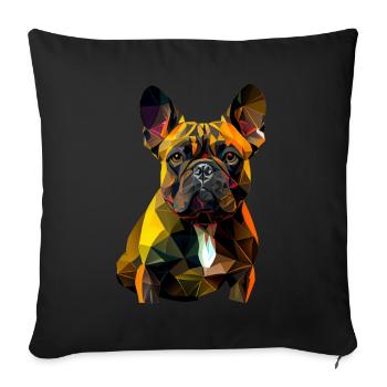 French Bulldog Frenchie Französische Bulldogge - Sofa pillowcase 17,3'' x 17,3'' (45 x 45 cm) - black - Front