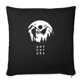 Adventure Mountains Hiking Trails Forest - Sofa pillowcase 17,3'' x 17,3'' (45 x 45 cm) - black - Front