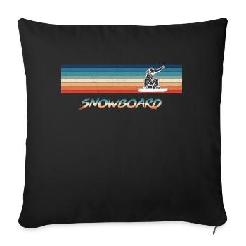 Snowboard Retro Vintage Snowboarder - Sofakissenbezug 45 x 45 cm - Schwarz - Vorne