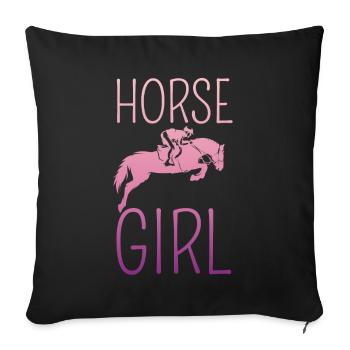 Girl Rides Horse Horse Girl - Sofa pillowcase 17,3'' x 17,3'' (45 x 45 cm) - black - Front