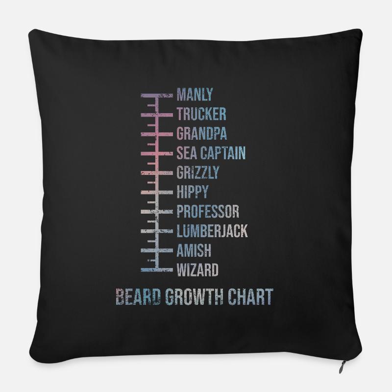 Beard Measurement Chart - Sofa pillowcase 17,3'' x 17,3'' (45 x 45 cm) - black