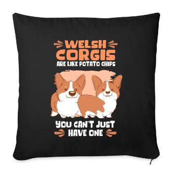 Welsh Corgi Dogs Dog Owner Corgis Gift - Sofa pillowcase 17,3'' x 17,3'' (45 x 45 cm) - black - Front