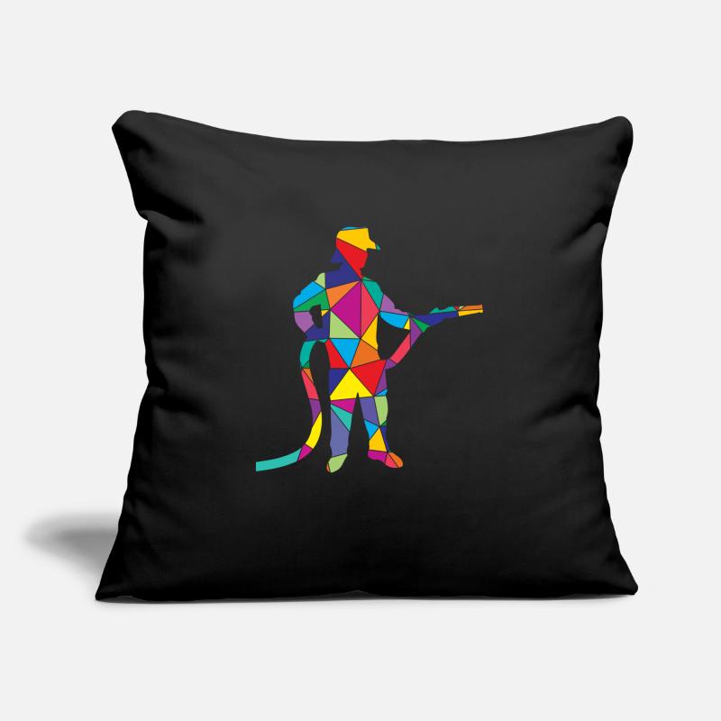 Low Poly Feuerwehrmann Poly Firefighter Housse de coussin décorative 45 x 45 cm