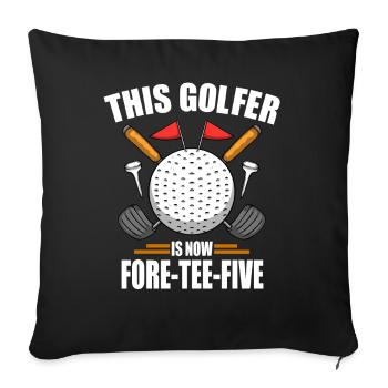 Chemises de golf d’anniversaire pour hommes 45th ans de golf - Housse de coussin décorative 45 x 45 cm - noir - Devant