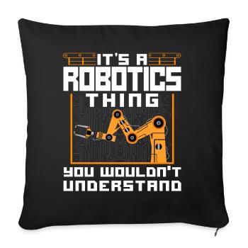 Ingénieur Robotique Robot Vintage - Housse de coussin décorative 45 x 45 cm - noir - Devant