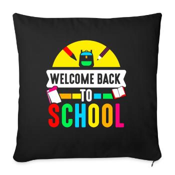 Welcome back to school Teachers Back to school - Sofa pillowcase 17,3'' x 17,3'' (45 x 45 cm) - black - Front