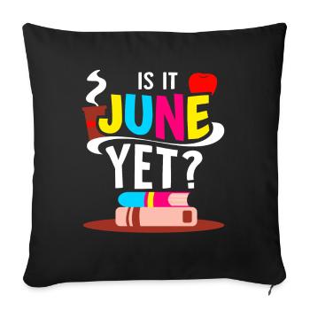 C’est déjà juin Rentrée Rentrée Rentrée - Housse de coussin décorative 45 x 45 cm - noir - Devant