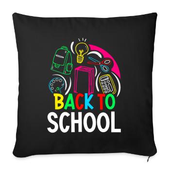 Back to School Back to School Back to School Teacher - Sofa pillowcase 17,3'' x 17,3'' (45 x 45 cm) - black - Front