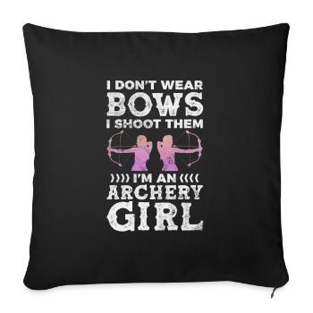 Archery Archer Archer Arrow Gift - Sofa pillowcase 17,3'' x 17,3'' (45 x 45 cm) - black - Front