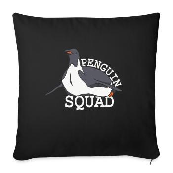 Pinguin Team Liebhaber Süß Pinguine Tier - Sofakissenbezug 45 x 45 cm - Schwarz - Vorne