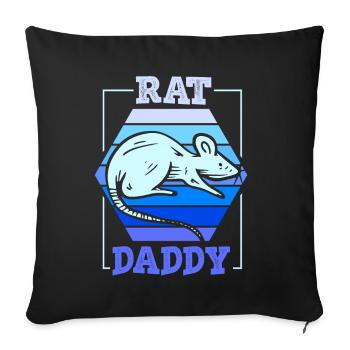 Rat Papa Rat Papa Amoureux Animal Rats mignons - Housse de coussin décorative 45 x 45 cm - noir - Devant