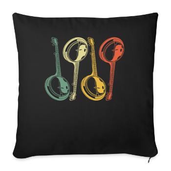 Banjo Banjo player Banjoist - Sofa pillowcase 17,3'' x 17,3'' (45 x 45 cm) - black - Front