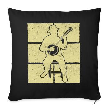 Banjo Banjo player Banjoist - Sofa pillowcase 17,3'' x 17,3'' (45 x 45 cm) - black - Front
