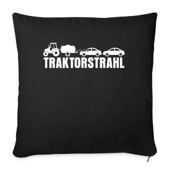 Tracteur Tracteur Faisceau Farmer Tracteur - Housse de coussin décorative 45 x 45 cm - noir - Devant
