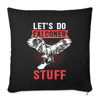 Fauconnerie Fauconnerie Décapage Cadeau de chasse au faucon - Housse de coussin décorative 45 x 45 cm - noir - Devant