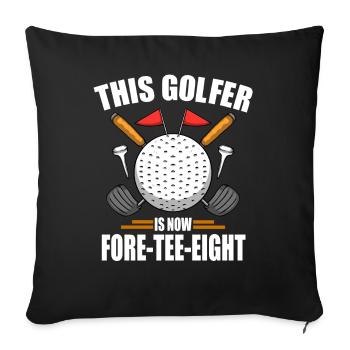 Geburtstag Golfshirts für Männer 48th Year Old Golfen - Sofakissenbezug 45 x 45 cm - Schwarz - Vorne