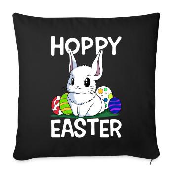 Hoppy Easter Sweet Easter Easter Egg Hunt - Sofa pillowcase 17,3'' x 17,3'' (45 x 45 cm) - black - Front