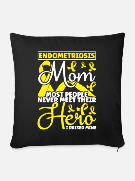 Endometriose - Sofakissenbezug 45 x 45 cm - Schwarz