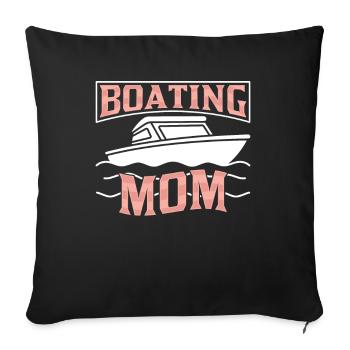 Bootfahrende Mutter Yacht Schiff Bootfahren Boot - Sofakissenbezug 45 x 45 cm - Schwarz - Vorne