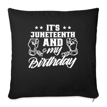 C’est Juneteenth et mon anniversaire noir 1865 - Housse de coussin décorative 45 x 45 cm - noir - Devant