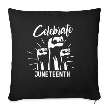 Célèbre le Juneteenth Black African American 1865 - Housse de coussin décorative 45 x 45 cm - noir - Devant