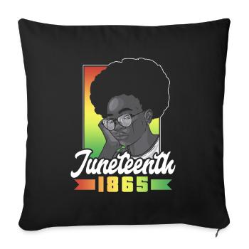 Juneteenth 1865 Afro-américain Afrique noire - Housse de coussin décorative 45 x 45 cm - noir - Devant