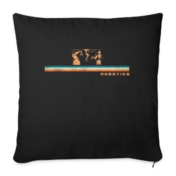 Robot Robotics Engineer Retro - Sofa pillowcase 17,3'' x 17,3'' (45 x 45 cm) - black - Front