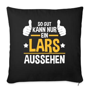 Lars - Sofakissenbezug 45 x 45 cm - Schwarz - Vorne