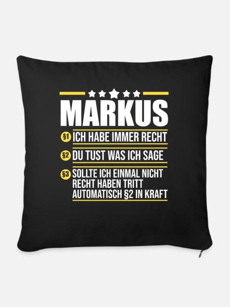 Markus - Sofakissenbezug 45 x 45 cm - Schwarz